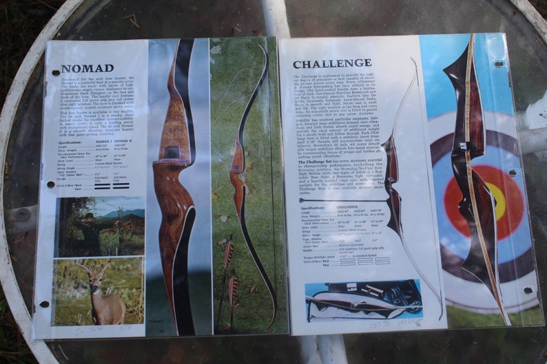 Original 1970s Browning Archery Catalog Pages With Bows Etsy