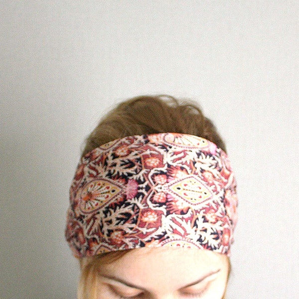 ethnic headband wide bandana head band boho tribal head wrap chic headwrap hair wraps winter fashion for women trendy burgundy