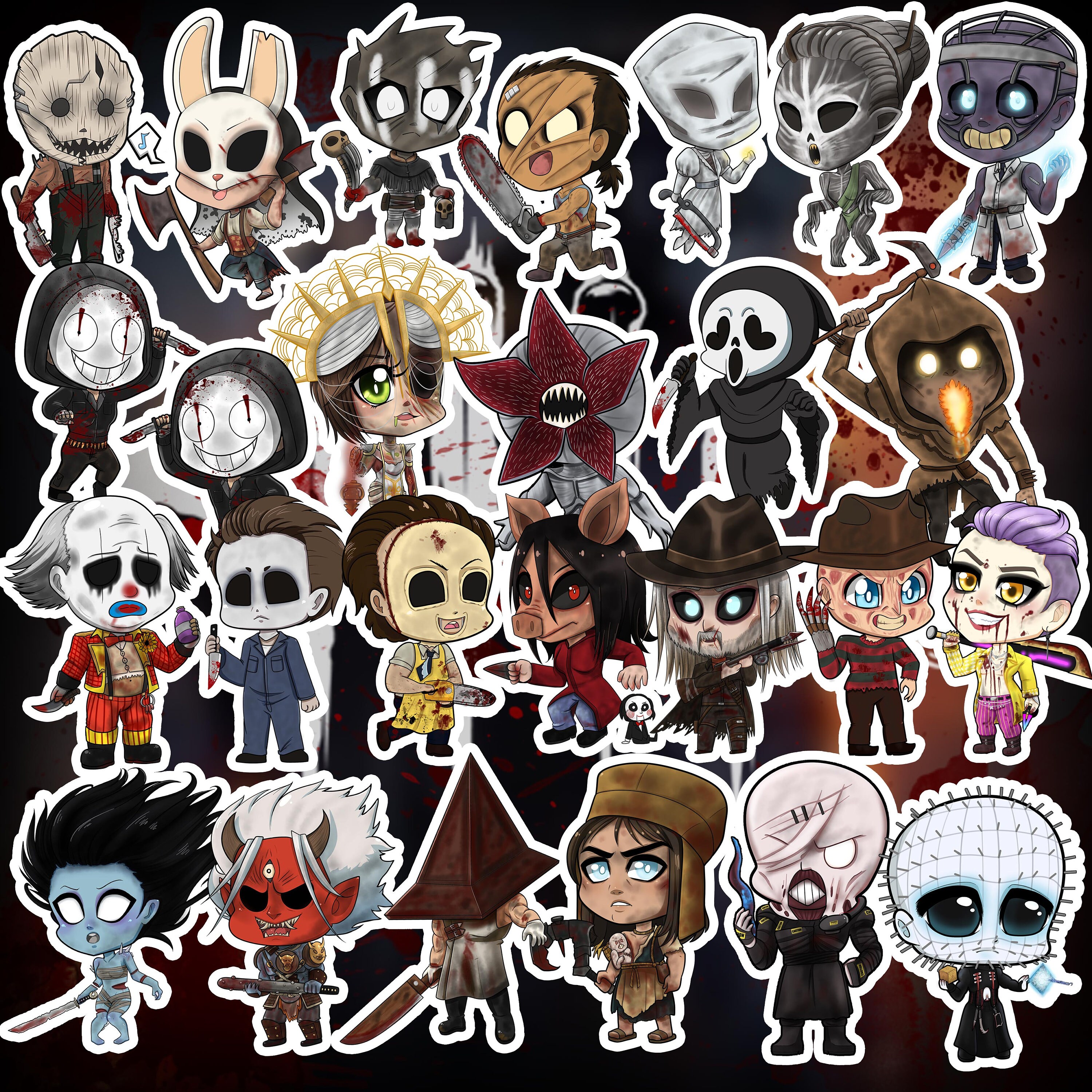 Dead By Daylight Killer Stickers & Keychains
