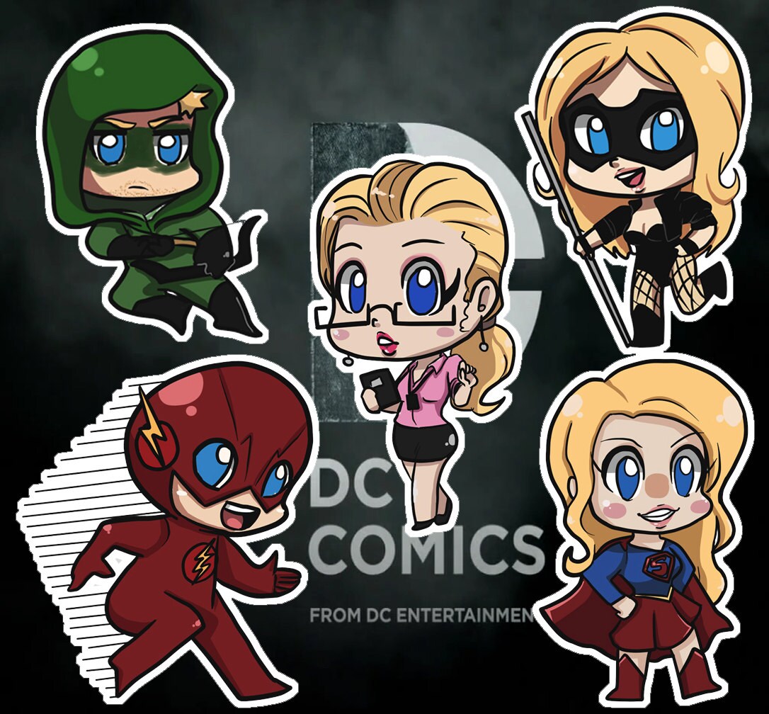 DC CW Stickers & Keychains (Arrow, Flash, Supergirl)