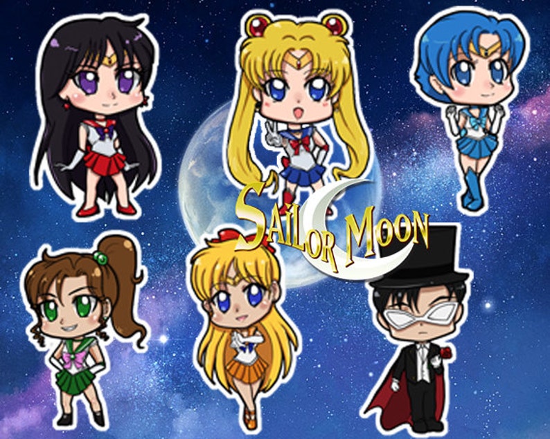 sailor moon stickers keychains etsy