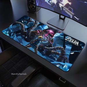Zelda Breath of the Wild Mouse Pad, Link Guardian Desk Mat, Nintendo Gaming Mousepad, Hyrule Battle Desk Pad, Zelda Gamer Gift, PC Decor