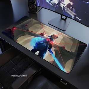 Zelda Breath of the Wild Mouse Pad, Link Guardian Desk Mat, Nintendo Gaming Mousepad, Hyrule Battle Desk Pad, Zelda Gamer Fan Gift, PC Decor