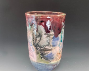 Multicolored Vase with Face