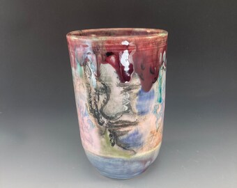 Multicolored Vase with Face