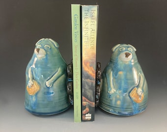 Ceramic Dog Bookends