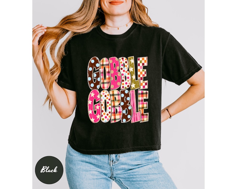 Comfort Colors© Gobble Gobble Thanksgiving Boxy Tee, Turkey Day Family ...