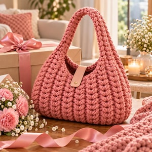 Crochet Bag Pattern, Beginner Handbag PDF, Puff Stitch Purse Tutorial