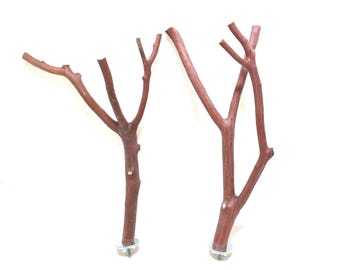 Manzanita Bird Perches- Set of 2 Oven Cured All-Natural Wood* Fine Set