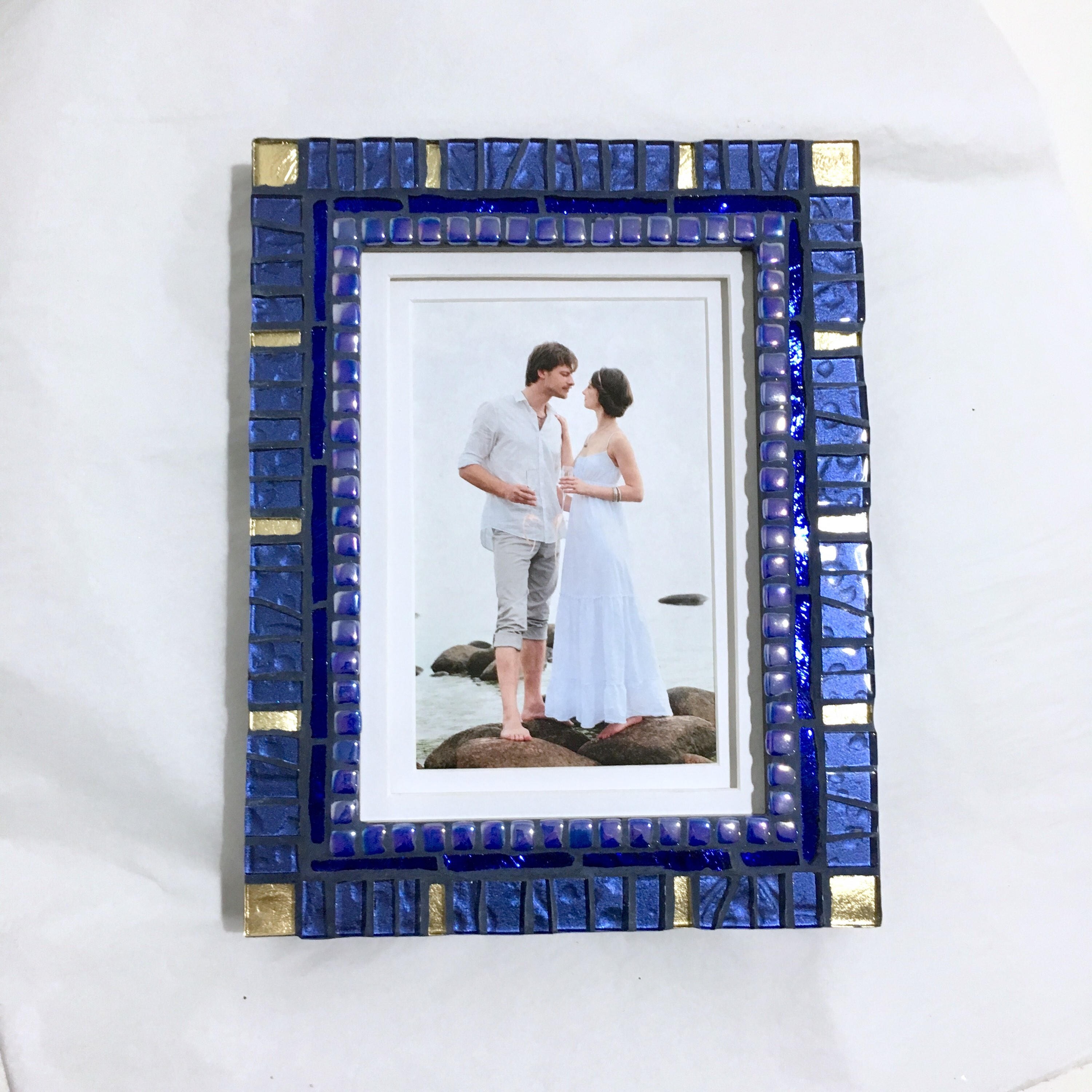 WEDDING GIFT FRAME Picture Frame Navy and Gold Decor Modern
