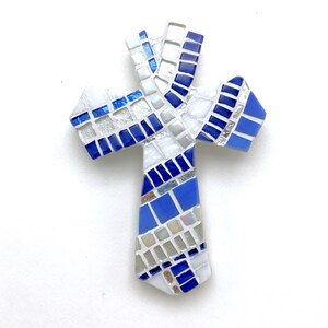 Godson Baptism Cross Blue Mosaic Cross Christening Keepsake Etsy