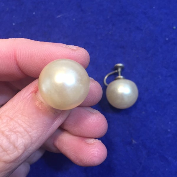 Gorgeous Huge Pearl Screwback Earrings