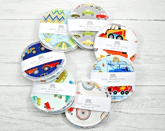 Mini Vehicle Washcloths: Reusable Cotton Facial Rounds, Set of 5