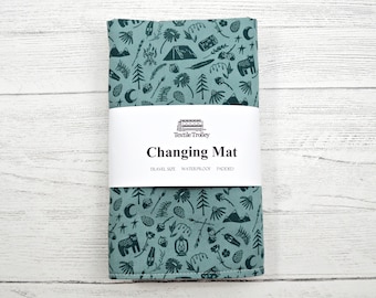 Changing mat, changing pad, travel changing mat, diaper changing, nappy, travel mat, waterproof changing mat, camping, woodland baby gift