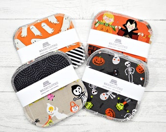 Kids washcloths, Halloween washcloths, Reusable wipes, mini washcloth, boys wash cloth, reusable face wipes, cotton cloth, gift for kids