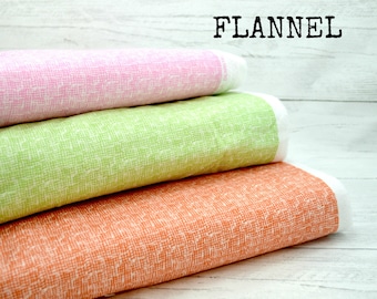 1/2 yard cut, Dear Stella fabric, Flannel fabric by the yard, flannel fabric, Net flannel, pink flannel, orange flannel, green flannel, sale