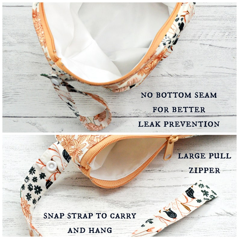 Floral Wet Bag: Waterproof Cloth Diaper & Swim Bag image 2