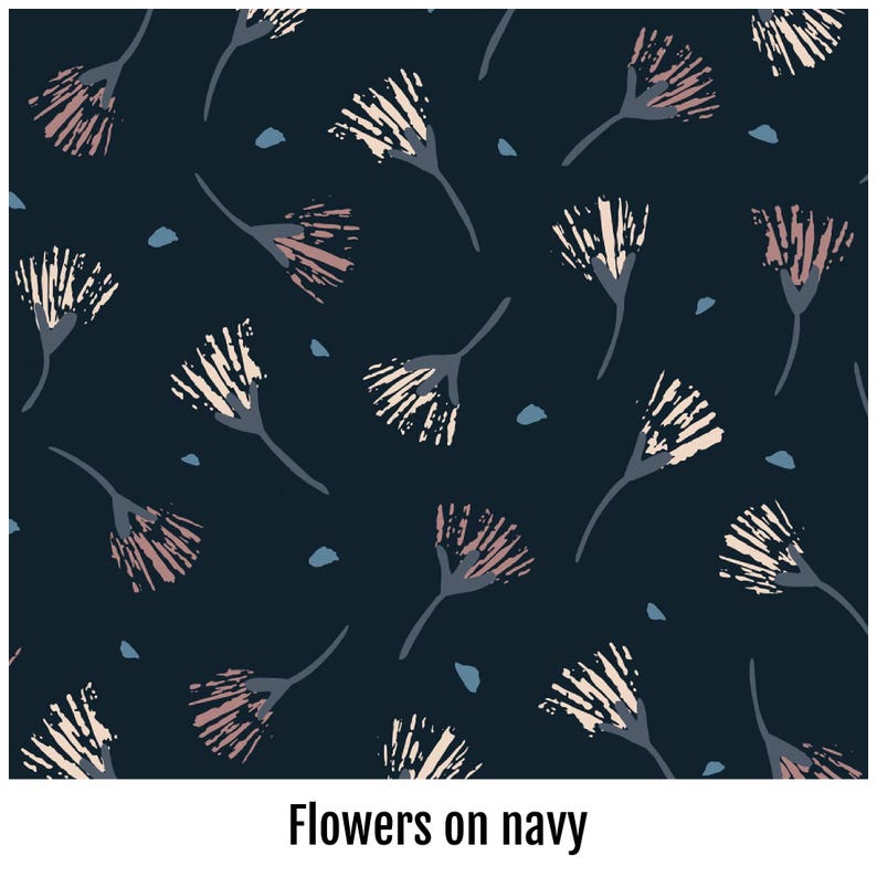 Floral Wet Bag: Waterproof Cloth Diaper & Swim Bag Flowers on navy