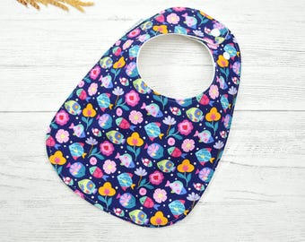 Tropical Fish Baby Bib: Organic Cotton Fleece, 3-24 Months