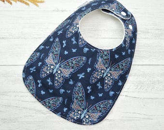 Butterfly baby bib, entomology, gender neutral baby bib, baby shower gift, baby clothing, feeding bib, drool bib, gift for new baby, newborn