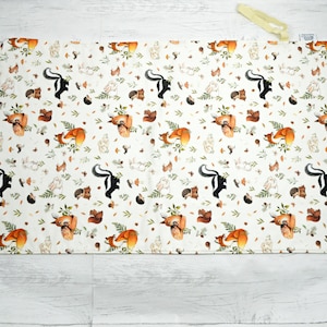 Changing mat, changing pad, travel changing mat, diaper changing, nappy, travel mat, waterproof changing mat, woodland animals, fox, deer image 5