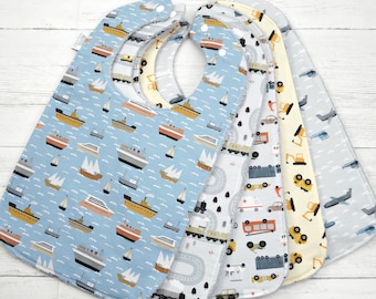 XL Toddler Bib: Vehicle Print, Self Feeding, Special Needs