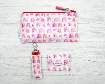 Zippered Pouch, Teeny Tiny Pouch, Lip Balm Holder, Lip Balm, handmade gifts, valentines gifts