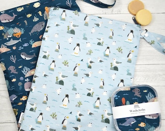 Ocean life Waterproof Wet Bag: Cloth Diaper, Swim, Gym