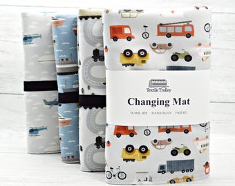 Waterproof Travel Changing Mat: Vehicle Print Diaper Pad