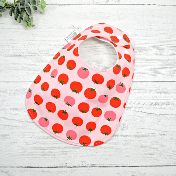 Tomato bib Tomatoes Food Baby Bibs Bib gift set bib for boys bib for girls gender neutral bib fruit bib red and pink bib New Jersey