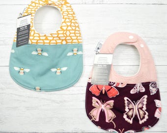 Bees and Butterfly Baby Biba: Organic Cotton Fleece, Gender Neutral Animal Print