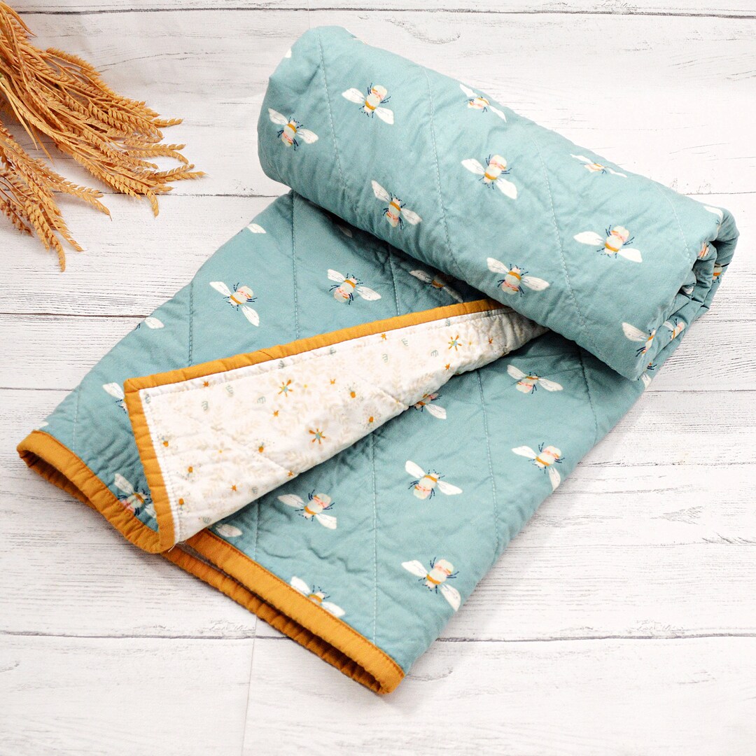 Baby Quilt Whole Cloth Quilt Handmade Quilt Bee Quilt Etsy