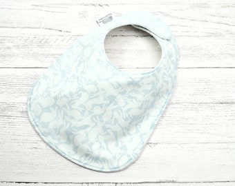 Bunny rabbit baby bib, Easter bib, blue bib, Peter Rabbit, drool bibs, organic fleece, Gender neutral baby, fits 3 months to 2 years plus