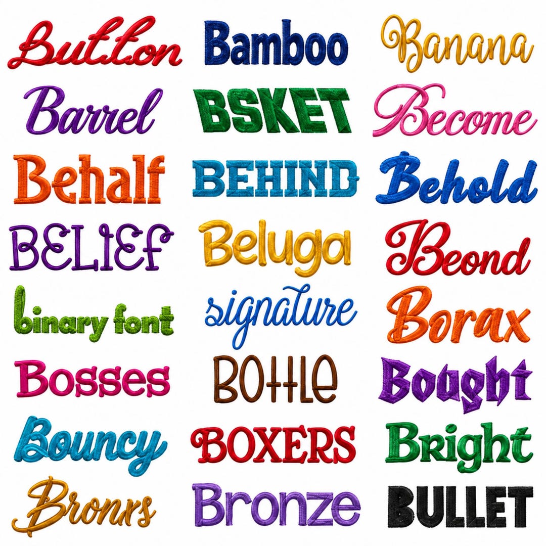 Embroidery Fonts Bundle, Machine Embroidery Fonts, BX Monogram Script ...