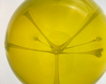 Yellow Blown Glass Hanging Witch Ball