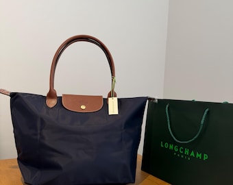 Bolso tote Longchamp Le Pliage azul marino - Talla L