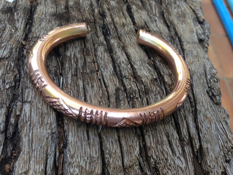 African Bangle. Solid Copper Bangle Copper or Brass Torque Etsy