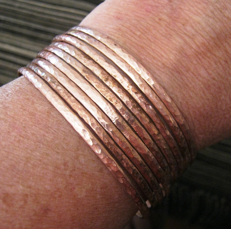 Copper Bangles. African Copper Bangle Set. 2mm Bangles. Narrow Etsy