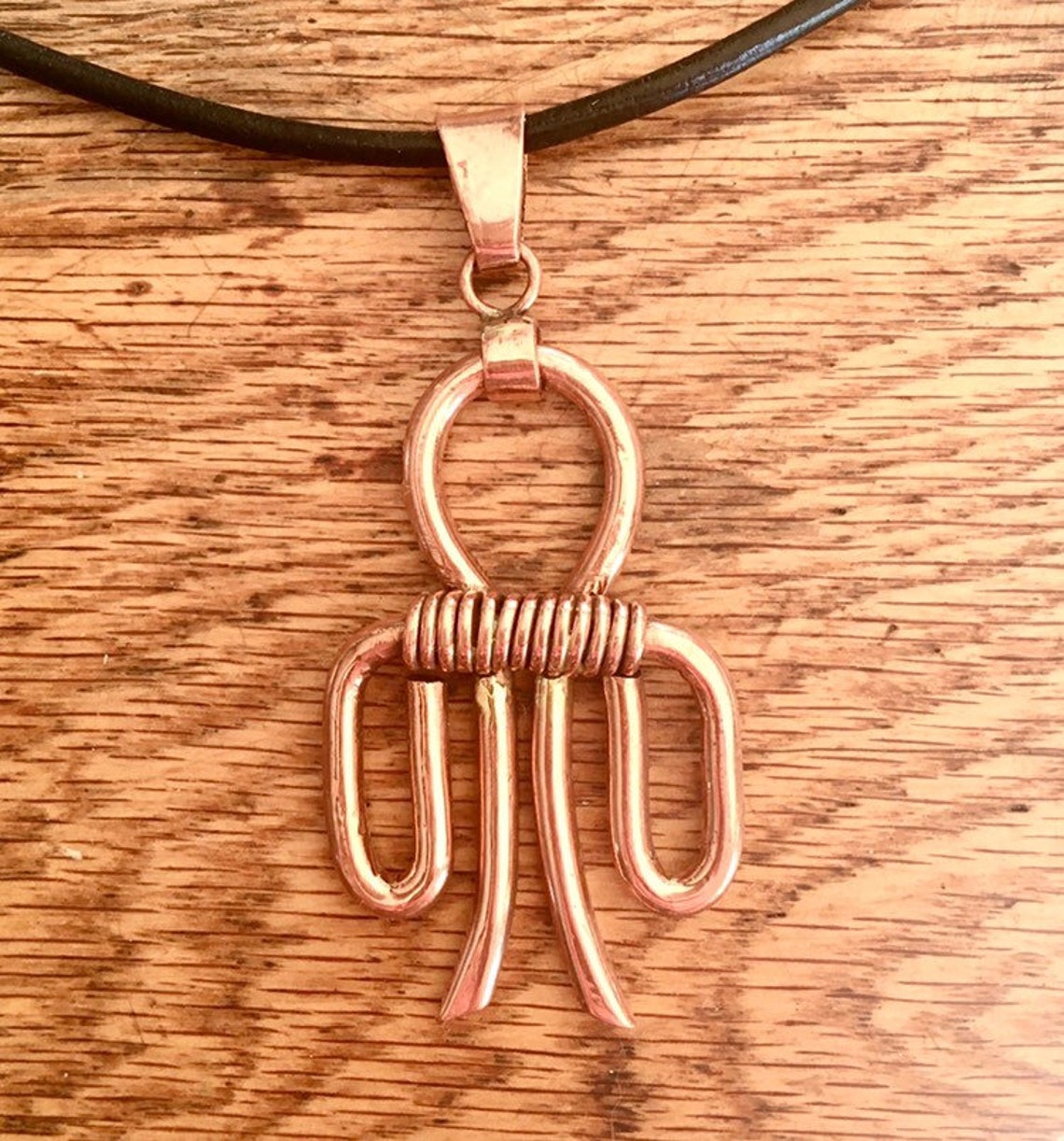 Egyptian Tyet pendant. Solid copper Knot of Isis Pendant Etsy