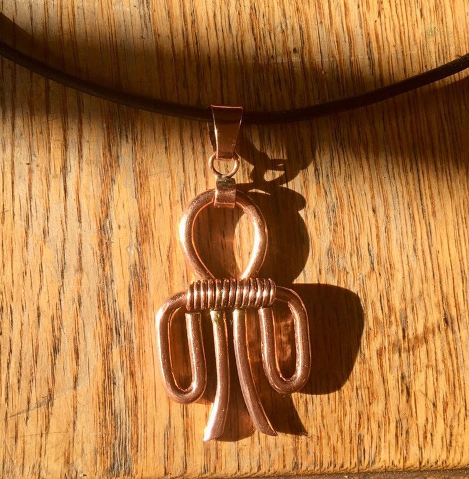 Egyptian Tyet pendant. Solid copper Knot of Isis Pendant Etsy