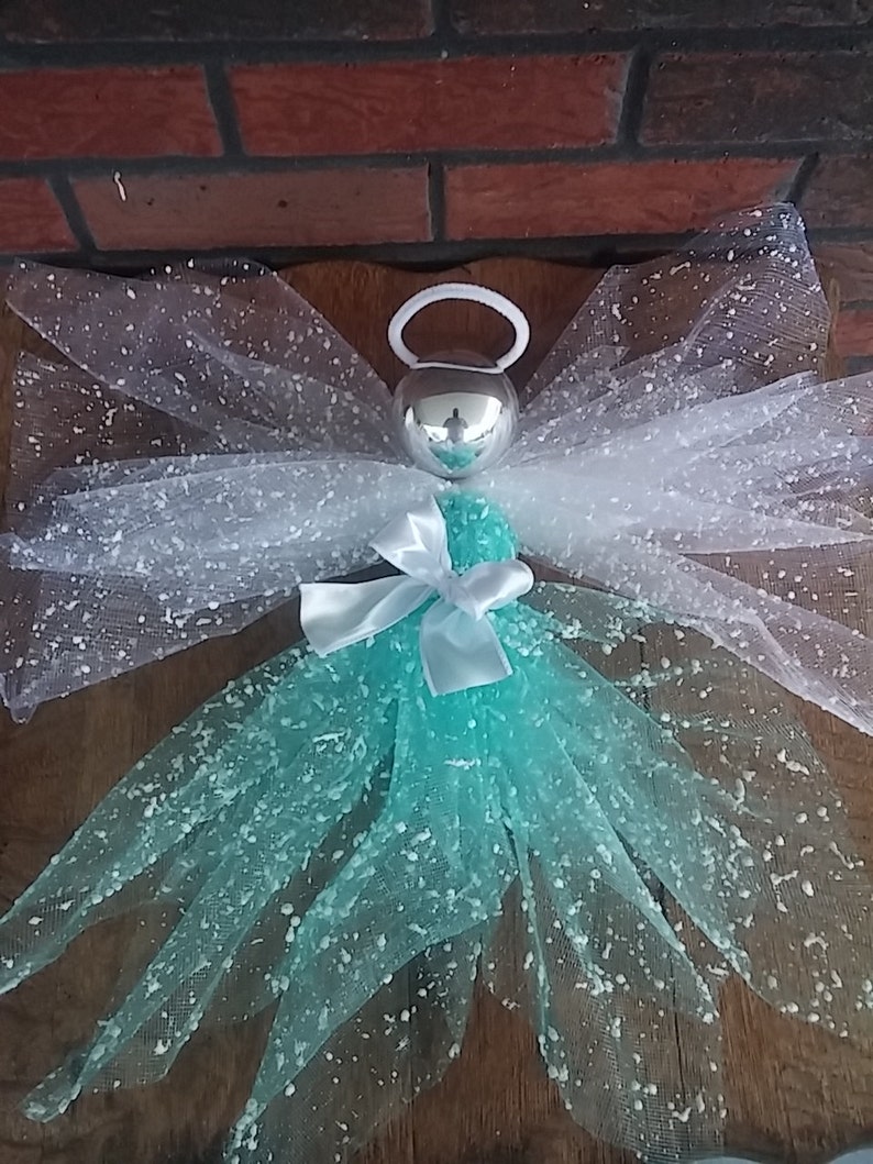 Angel deco mesh angel tree topper Christmas decor Etsy