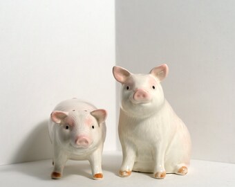 Vintage Otagiri Mercantile Company OMC Ceramic Pig Salt & Pepper Shakers