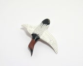 Handpainted Wooden Duck Brooch Pin