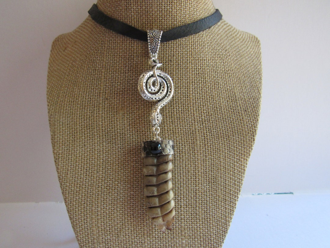 Rattlesnake Rattle Pendant Snake Necklace Spirit Animal Bone Jewelry ...