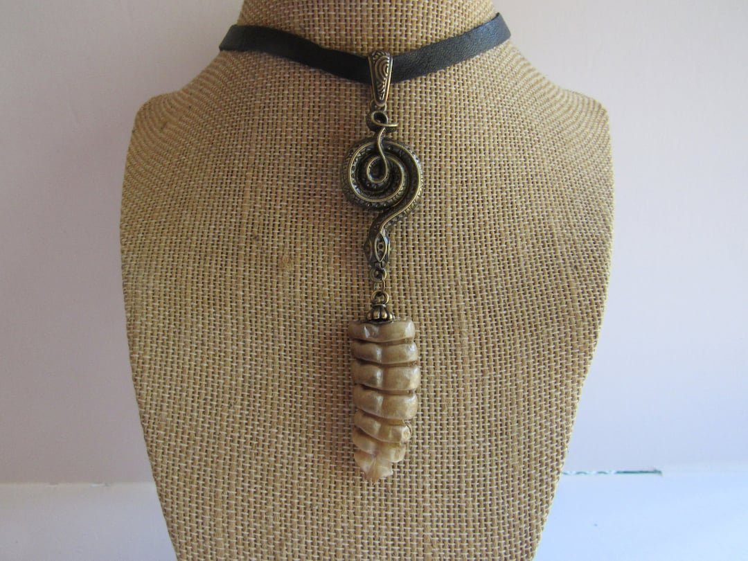 Rattlesnake Rattle Pendant Snake Necklace Spirit Animal Bone Jewelry ...