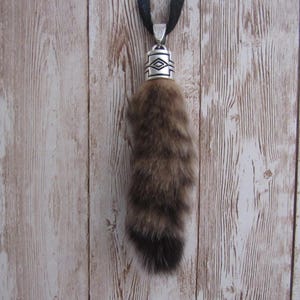 Bobcatstaart hanger, dierenstaart ketting, statement sieraden N6779 (Lynx rufus)