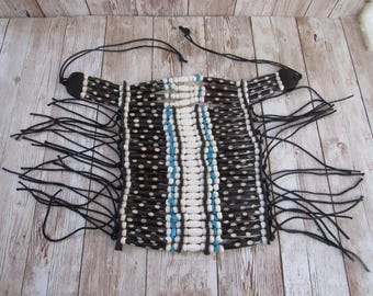 Turquoise & Brown Buffalo Bone Breastplate Choker Geronimo Regalia Pow Wow Native Inspired