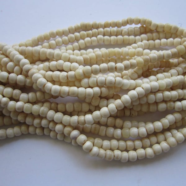 Beads Buffalo Bone Round Beads Off White Tribal Jewelry Beads  Crafts  Animal Bone Beads