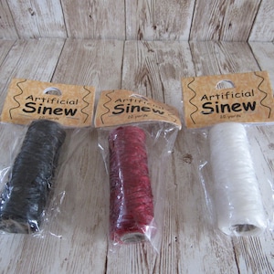 Artificial Sinew 70lb 20yds Thread Leather Beads Jewelry Crafts 3 Color Choices