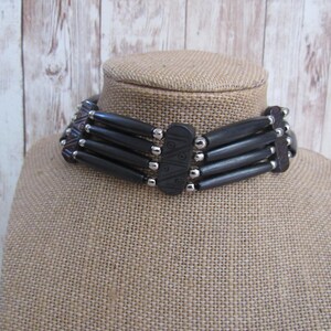 Black Choker Buffalo Bone Geronimo Regalia Pow Wow Indian Plain image 2
